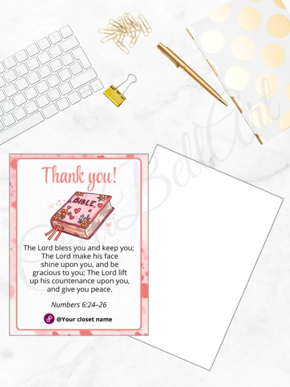 100 Personalized Biblie Thank You Cards Small Business, 4×3 in - Picture 5 of 8